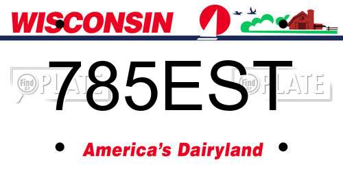 785EST Wisconsin License Plate