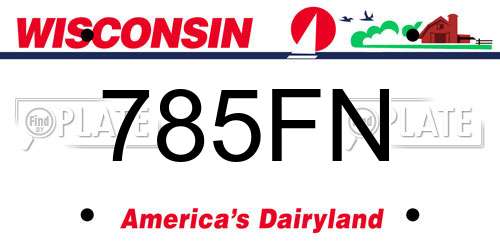 785FN Wisconsin License Plate