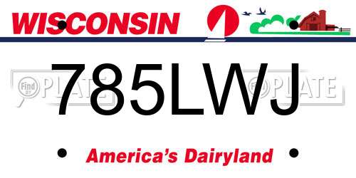 785LWJ Wisconsin License Plate