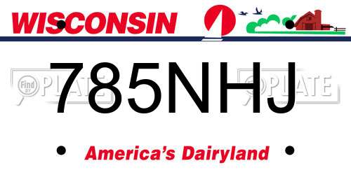 785NHJ Wisconsin License Plate