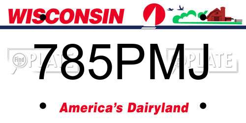 785PMJ Wisconsin License Plate