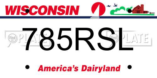 785RSL Wisconsin License Plate