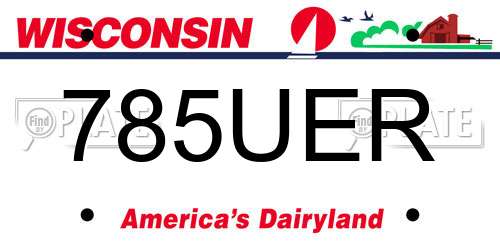 785UER Wisconsin License Plate
