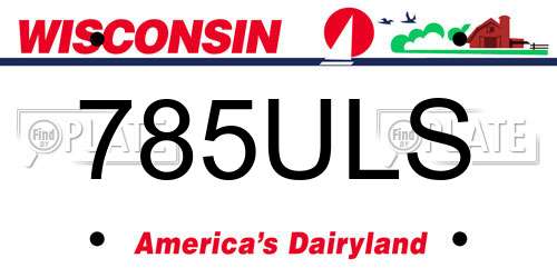 785ULS Wisconsin License Plate