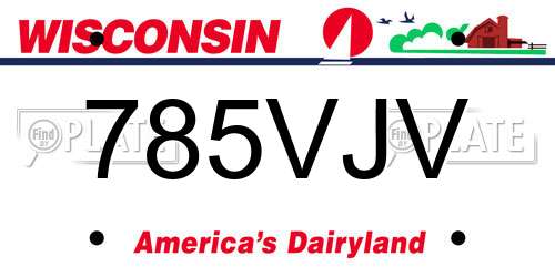 785VJV Wisconsin License Plate