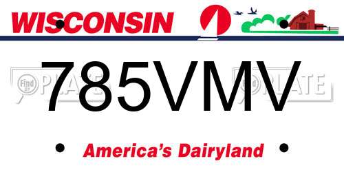 785VMV Wisconsin License Plate