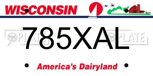 785XAL Wisconsin License Plate