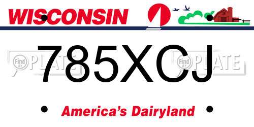785XCJ Wisconsin License Plate