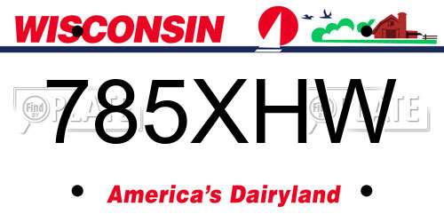 785XHW Wisconsin License Plate