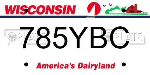 785YBC Wisconsin License Plate