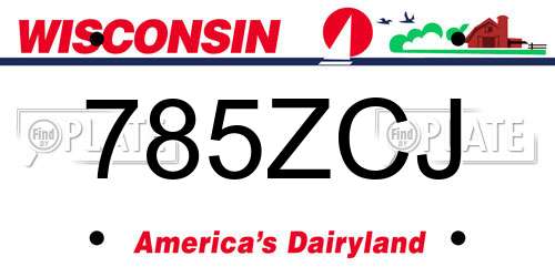 785ZCJ Wisconsin License Plate