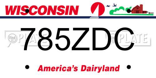 785ZDC Wisconsin License Plate