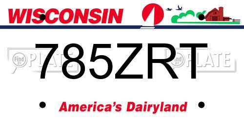 785ZRT Wisconsin License Plate