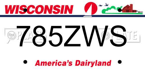 785ZWS Wisconsin License Plate