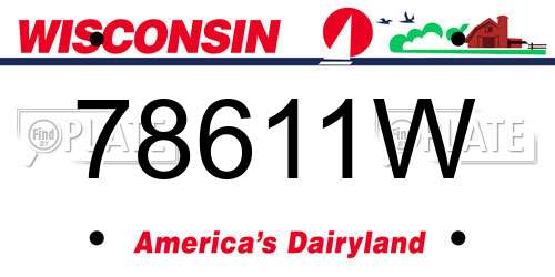 78611W Wisconsin License Plate
