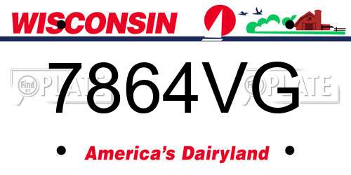 7864VG Wisconsin License Plate