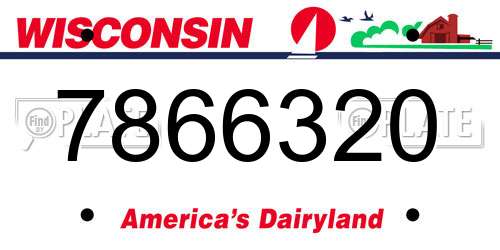 7866320 Wisconsin License Plate