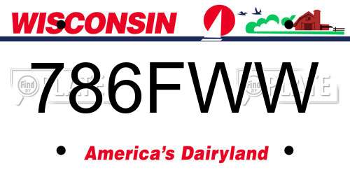 786FWW Wisconsin License Plate