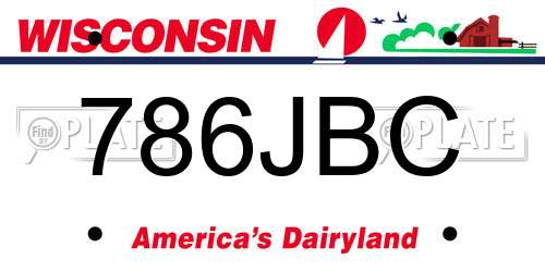 786JBC Wisconsin License Plate