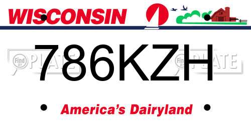 786KZH Wisconsin License Plate