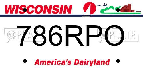 786RPO Wisconsin License Plate