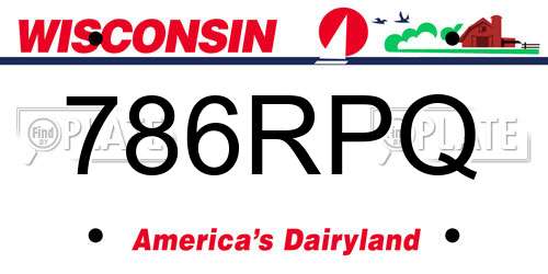 786RPQ Wisconsin License Plate