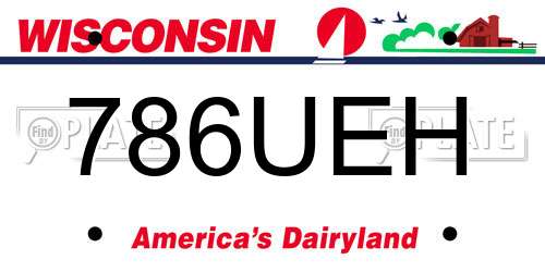786UEH Wisconsin License Plate