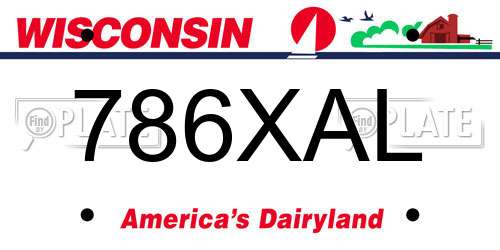 786XAL Wisconsin License Plate