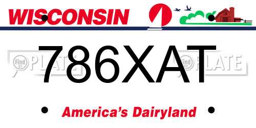 786XAT Wisconsin License Plate