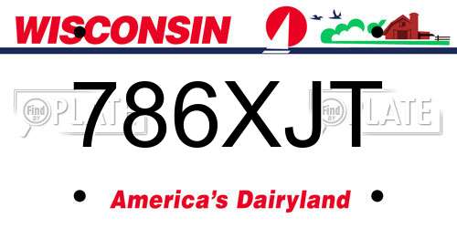 786XJT Wisconsin License Plate