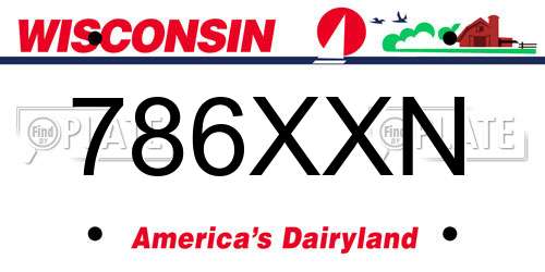 786XXN Wisconsin License Plate