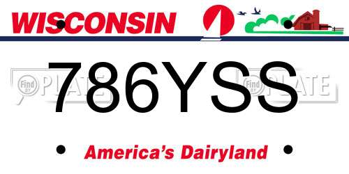 786YSS Wisconsin License Plate
