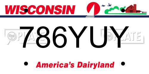786YUY Wisconsin License Plate