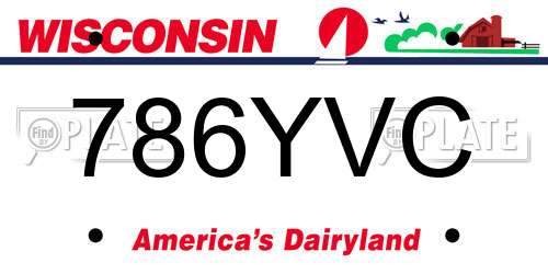 786YVC Wisconsin License Plate