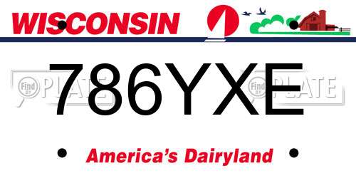 786YXE Wisconsin License Plate