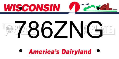 786ZNG Wisconsin License Plate