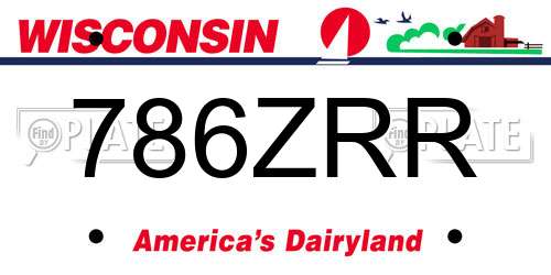 786ZRR Wisconsin License Plate