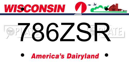786ZSR Wisconsin License Plate