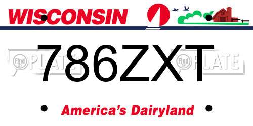 786ZXT Wisconsin License Plate