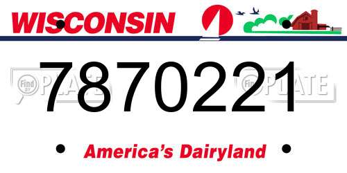 7870221 Wisconsin License Plate