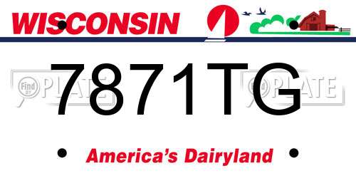 7871TG Wisconsin License Plate