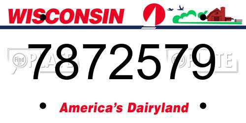 7872579 Wisconsin License Plate