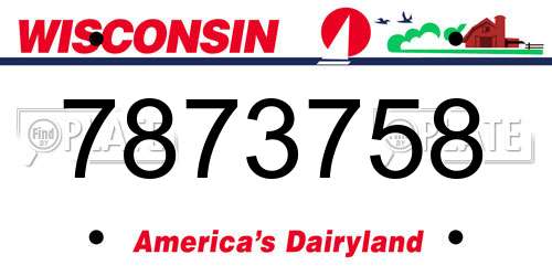 7873758 Wisconsin License Plate