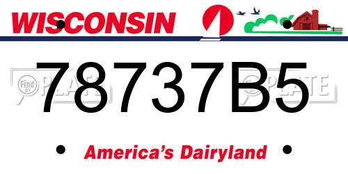 78737B5 Wisconsin License Plate
