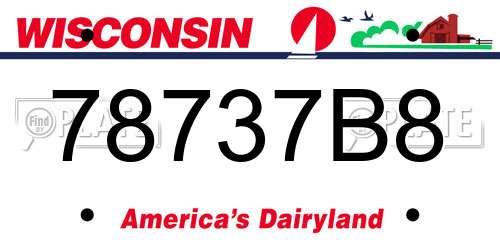 78737B8 Wisconsin License Plate