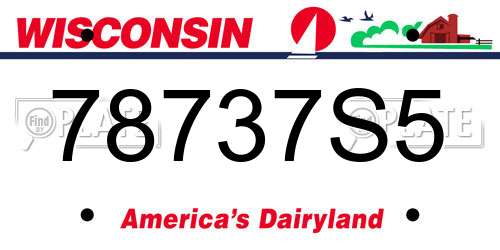 78737S5 Wisconsin License Plate