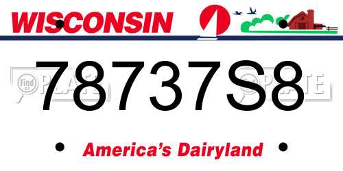 78737S8 Wisconsin License Plate