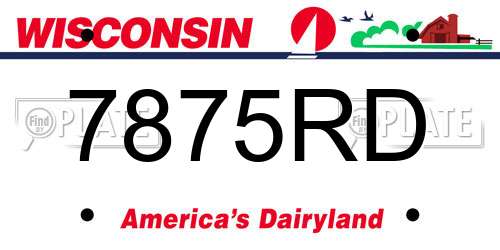 7875RD Wisconsin License Plate