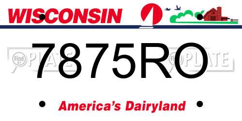 7875RO Wisconsin License Plate