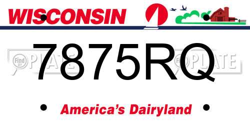 7875RQ Wisconsin License Plate